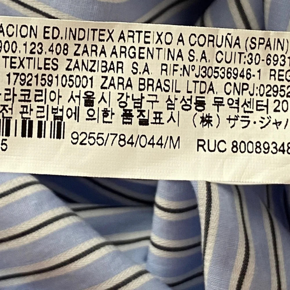 Zara Striped Button Up Shirt Off Shoulder Knot Front size M - Picture 5 of 6